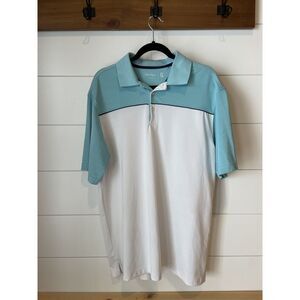 Walter Hagen Golf Polo 11 Majors Men's Large White Turquoise